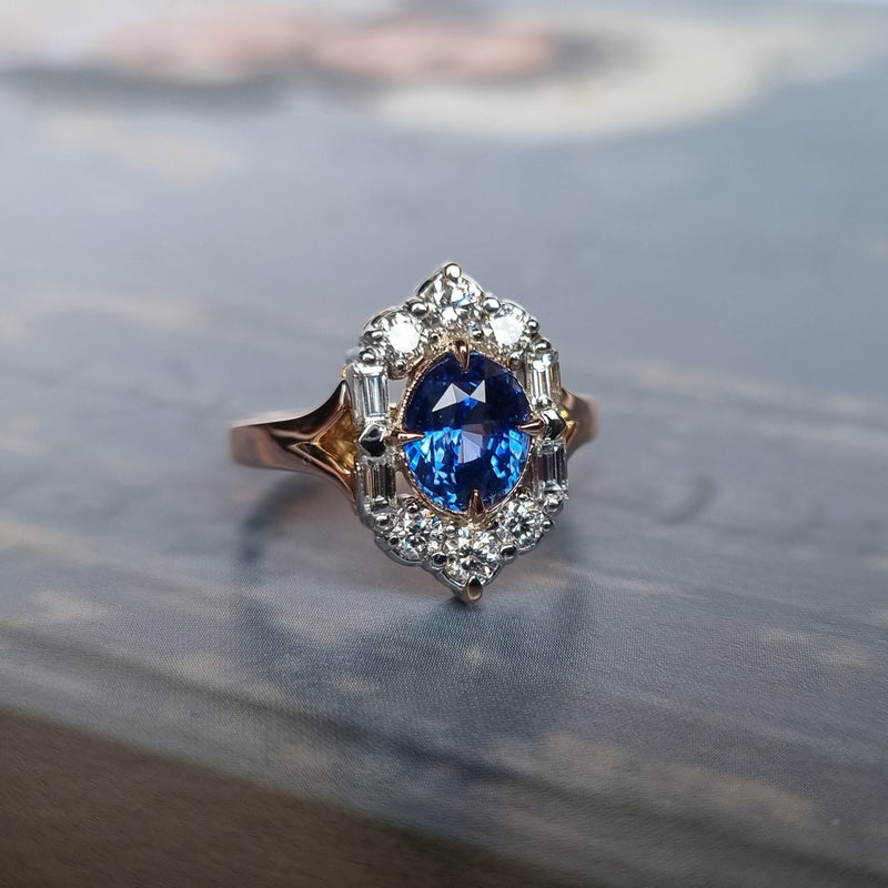 Ceylon Sapphire and Diamond Dress Ring