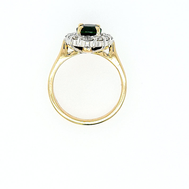 Tsavorite and Diamond Ring