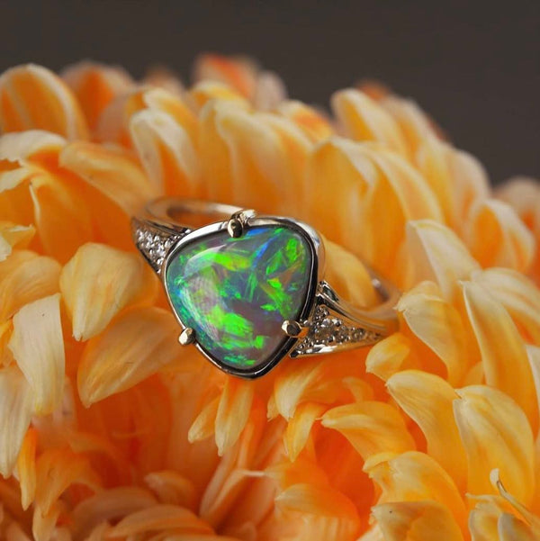 Australian Opal & Diamond Ring