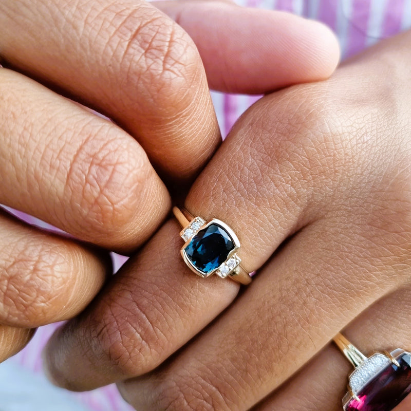 Australian Sapphire and Diamond Ring