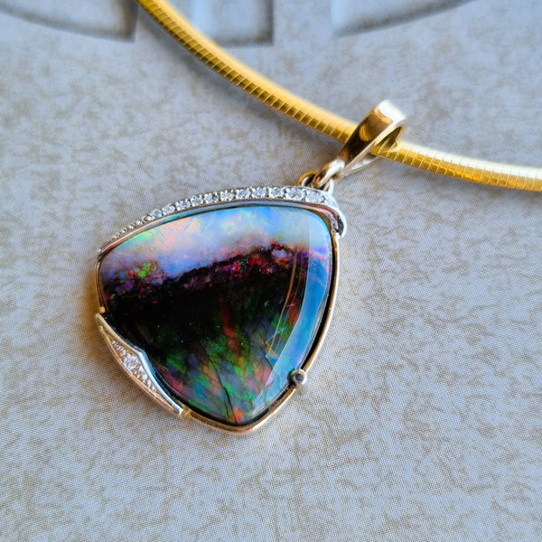 Australian Opal Diamond Pendant