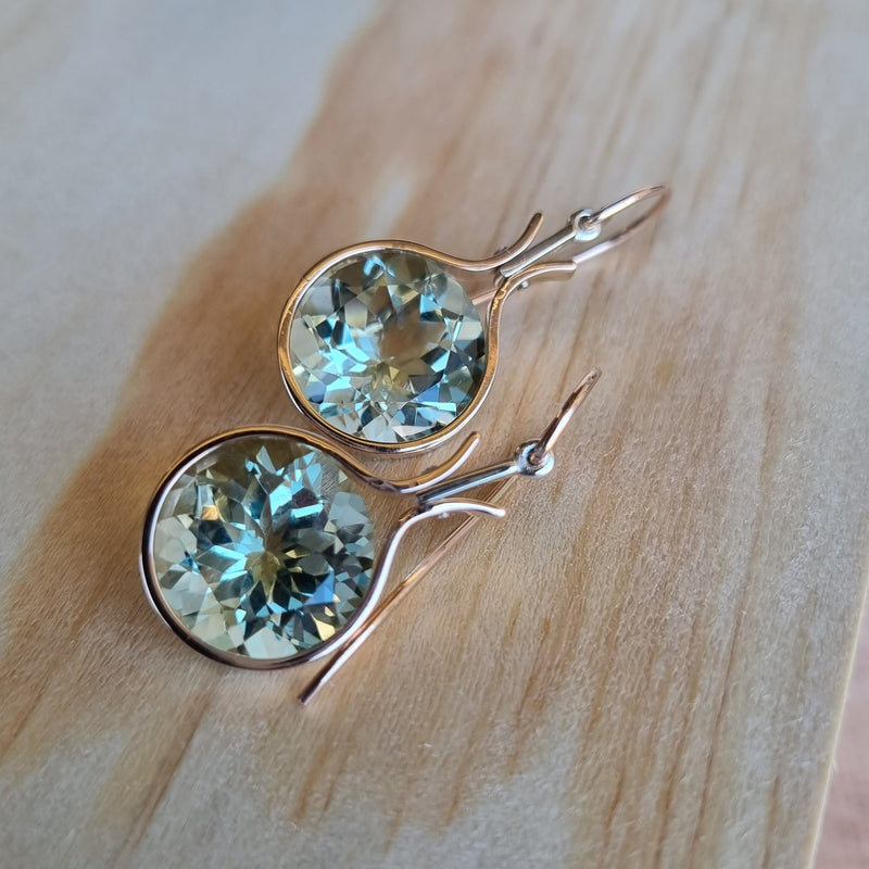 Dewdrop Mint Quartz 12mm Earrings Rose Gold