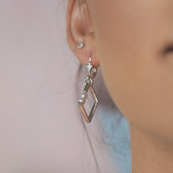 Silver Akoya Pearl earrings