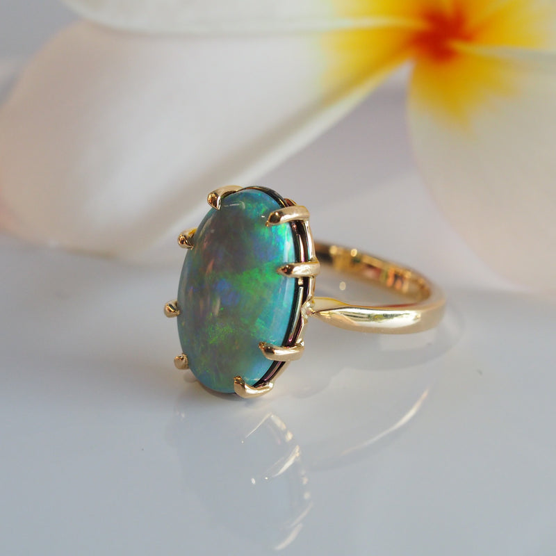 Australian Solid Opal Ring