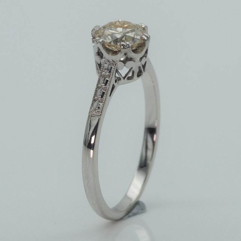 Vintage White Gold Old Cut Diamond Ring
