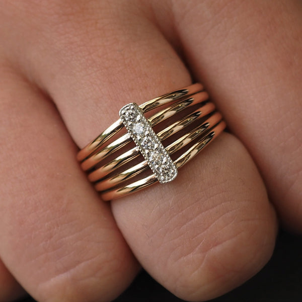 Five Band Diamond Ring